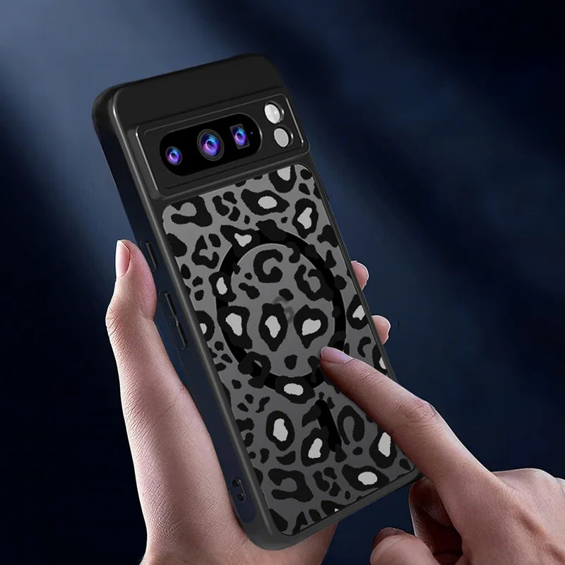 Leopard Print Case For Google Pixel 9 Pro Hybrid TPU+PC Shockproof Rugged Cover Funda For Pixel 9A 8A 7A Pixel 7 8 9 Pro XL Case