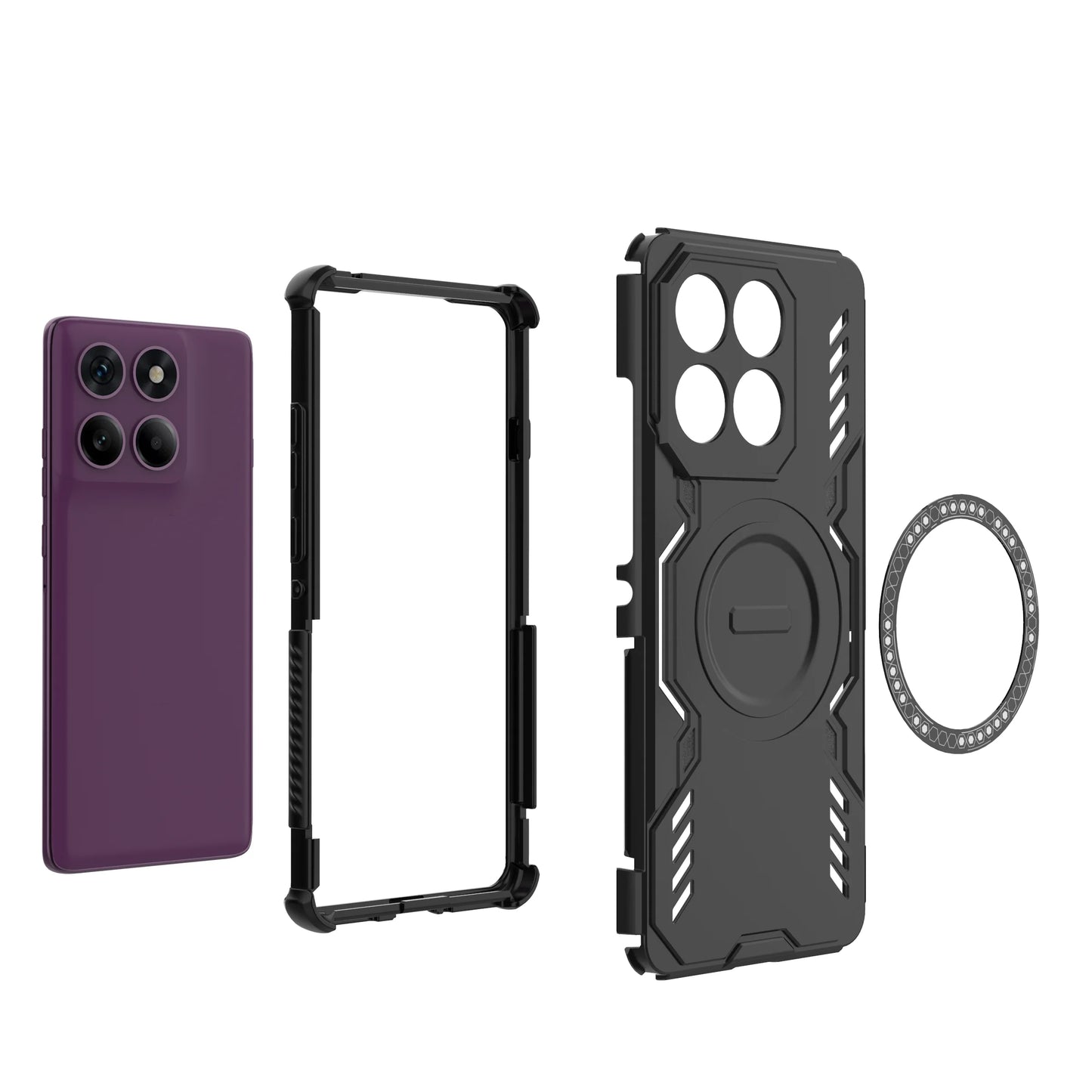 Luxury Magnetic Hard Plastic PC Phone Case For Motorola G86 G15 G75 G05 G34 Edge 60 Pro 50 Fusion Anti-Shock Armor Hard Cover