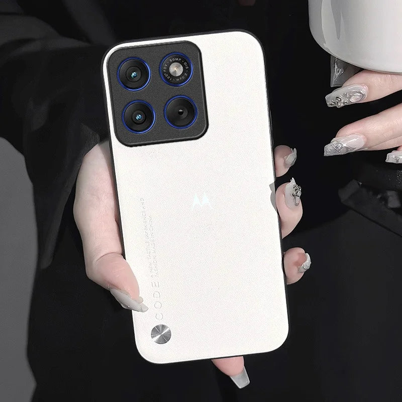 Luxury Plain PU Leather Phone Case for Moto Signature Edge 70 Pro Fusion + 60 50 Neo G87 G77 G67 G57 G47 G37 G17 G86 Power Cover