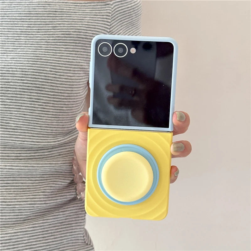 Color Collision Magnetic Phone Case For Samsung Galaxy Z Flip 7 6 5 4 3 Z Flip6 Flip7 Cover with Magsafe Stand Girp Cute Cases