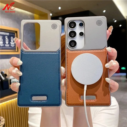 New Fragrance PU Leather Case for Samsung Galaxy S25 Ultra S24 Ultra Frameless Slim Shockproof Cover for Samsung S22 S23 Ultra