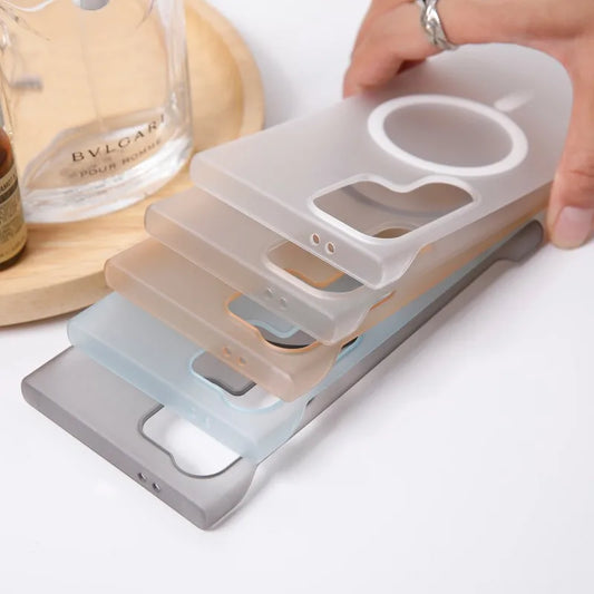 Matte Frameless Case For Samsung Galaxy S25 S24 S23 S22 Ultra Plus FE Magnetic For Magsafe Wireless Charge Ultra Thin Hard Cover