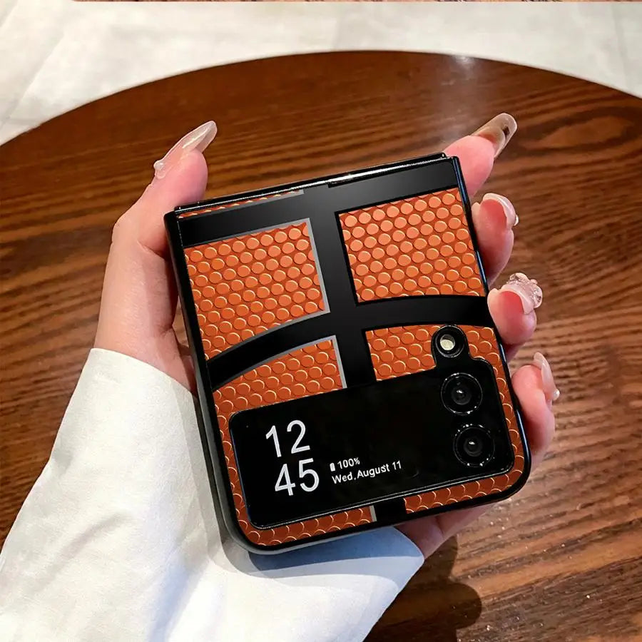 Basketball Texture Design Phone Cover Case for Samsung Galaxy Z Flip 7 6 5 4 3 Z Fold 7 6 5 4 3
