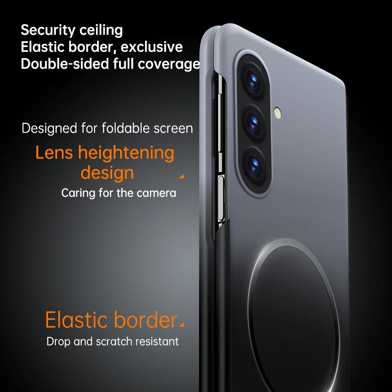 For Samsung Galaxy Z Fold 7 6 5 Gradient Magnetic Phone Case For Magsafe Wireless Charging Shockproof Folding Matte Back Cover