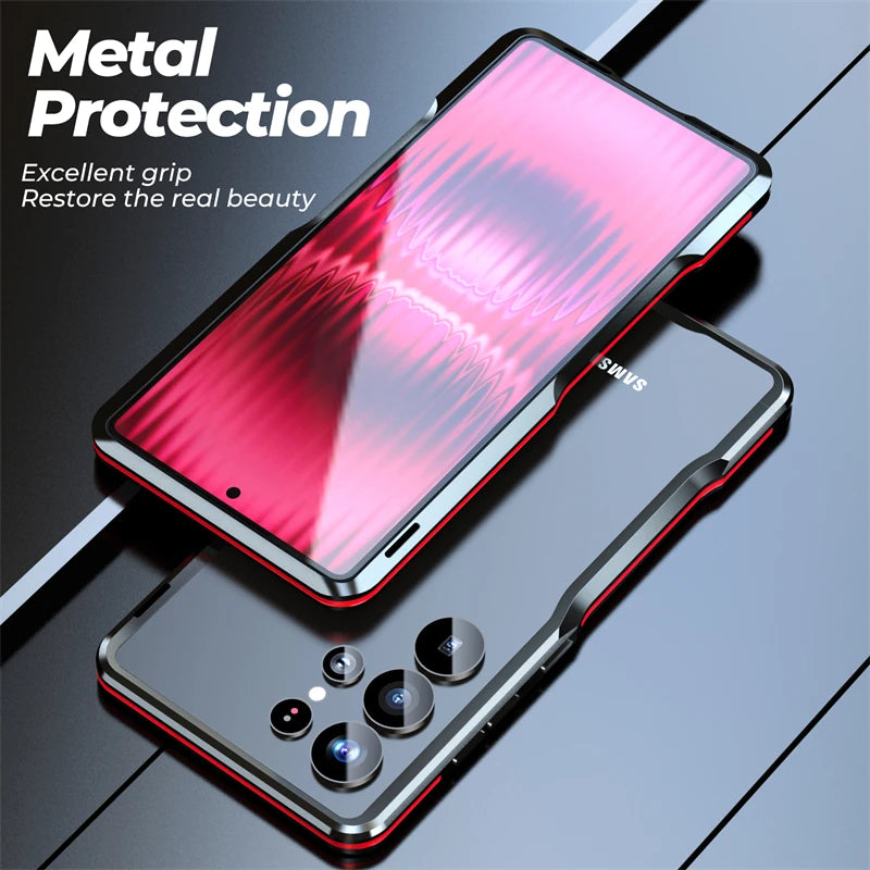 For Samsung Galaxy S25 S24 S23 Ultra Metal Frame Case Aviation Aluminum Alloy Armor Bumper Shockproof Cover for Galaxy S25Ultra