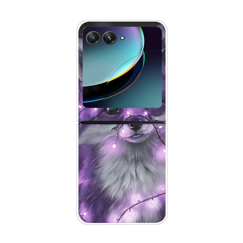 For Motorola Razr 40 Ultra Phone Case Flower Painted Clear Plastic PC Hard Back Cover For Moto Razr 40 Ultra Case 40Ultra 6.9"