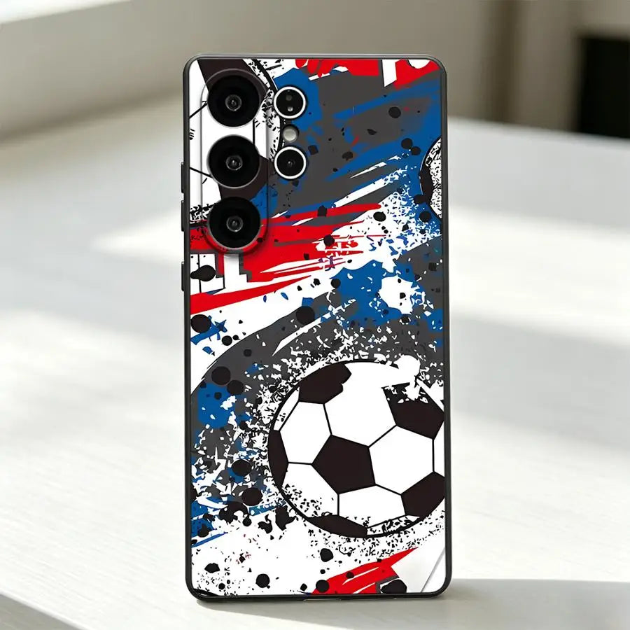 Soccer Graffiti Case for Samsung Galaxy S26 Ultra Note 20 8 9 10 S23 S25 Plus S26+ S24+ S20 S21 FE S10 S9 S25+ S24 Phone Cover