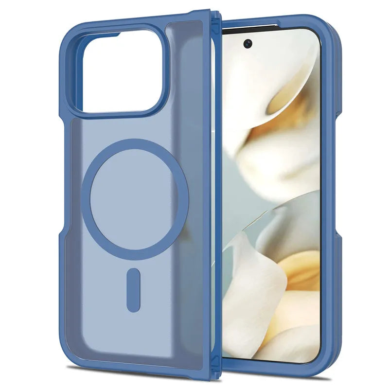 For Google Pixel 10 Pro Fold Magnetic Case ELVEV Anti-drop TPU Hard PC Matte Transparent Suction Phone Cover