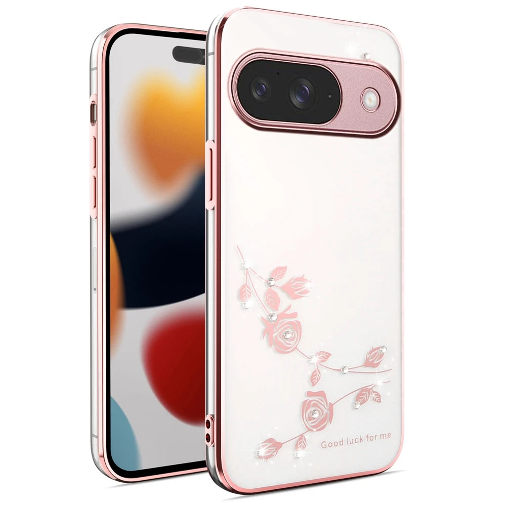Glitter Phone Case for Google Pixel 10 9 Pro XL 8 7 Pro 6 Plus 9A 8A 7A 6A Rhinestone Transparent Soft TPU Shockproof Back Cover