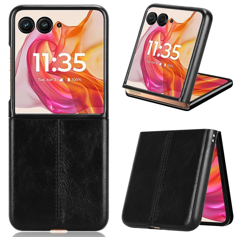 Stitching Fabric Leather Texture Case for Motorola Razr 50 Ultra 2024 Moto Razr 40 Plus 2023 Cover Lightweight Coque Fundas Capa