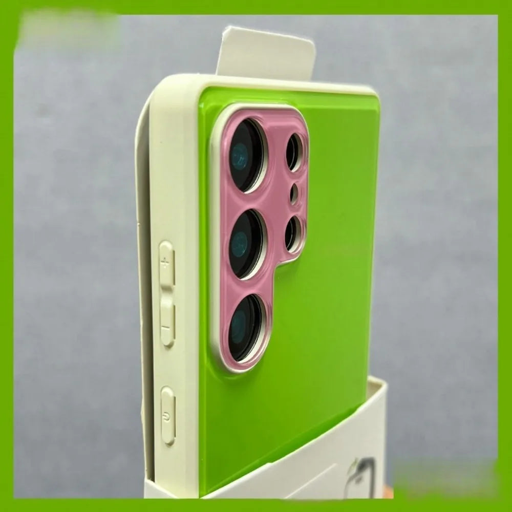 Summer Dopamine Contrast Candy Color For Samsung Galaxy S26 Ultra Plus S25 Ultra S24 All-inclusive Shockproof Bumper Hard Cover