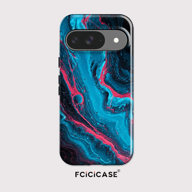 Fcicicase Acrylic Matte Phone Case For Google Pixel 10A 8A 7A 9 10 Pro XL 8 9 10 Pro Marble Painting Dual Layer Matte Cover