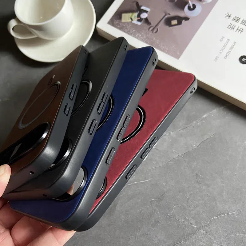 Luxury Business Leather For Magsafe Phone Case For Google Pixel 10 9 8 7 Pro XL 8A 7A Magnetic Wireless Charging Protect Cover