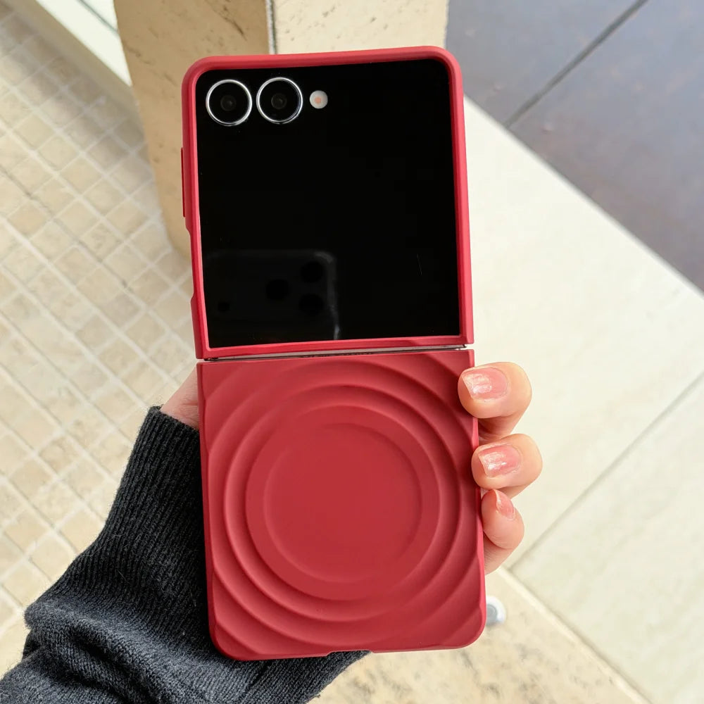 Soft Silicone For Magsafe Magnetic Water Ripple Case For Samsung Galaxy Z Flip 7 6 5 4 3 5G Wireless Charging Shockproof Cover