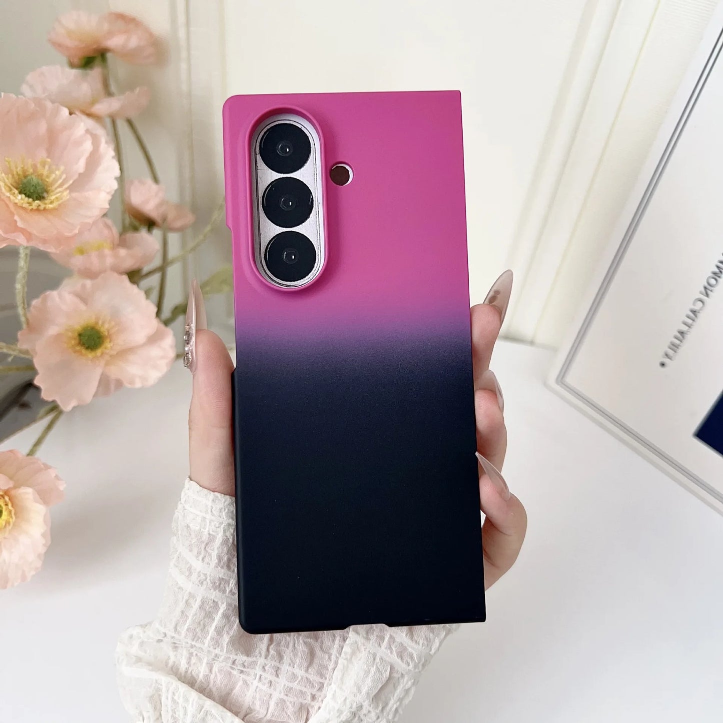 Gradient Colorful Plastic Hard Shell Phone Case for Samsung Galaxy Z Fold 7 6 5 4 3 ZFold7 Fold6 Anti-Drop Protection Back Cover