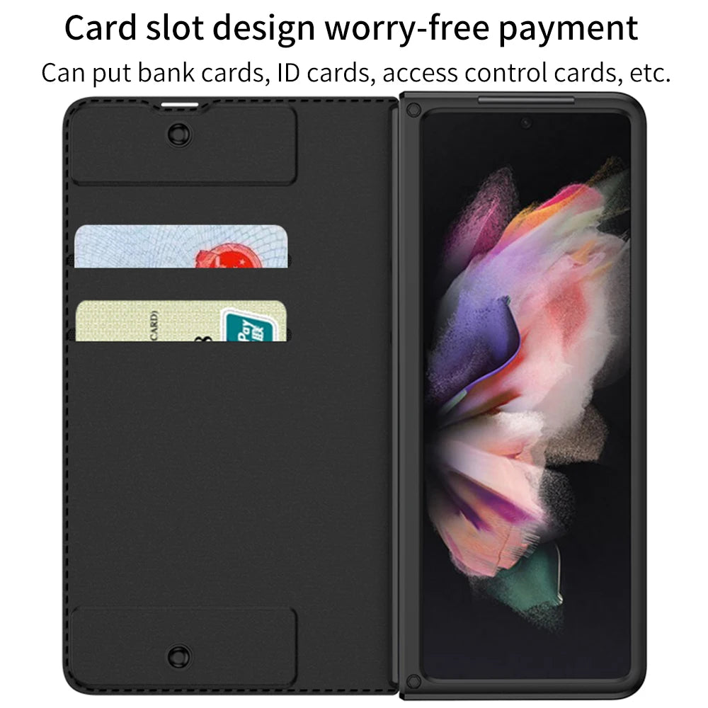 GKK Original Case For Samsung Galaxy Z Fold 4 5 6 5G Case Leather Pen Holder Armor Back Protection Hard Cover For Samsung Z Fold