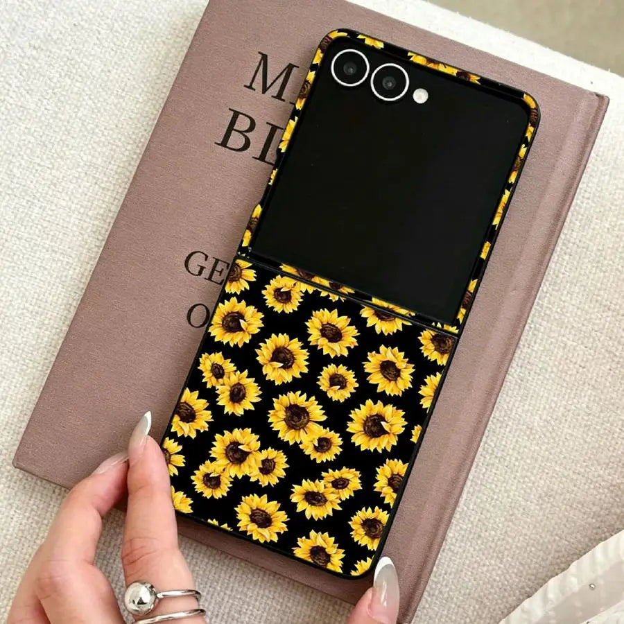 Sunshine Sunflower Case for Samsung Galaxy Flip6 Flip5 Flip3 Z Flip 7 6 5 4 3 Flip7 FE Flip4 Back Phone Cover Funda