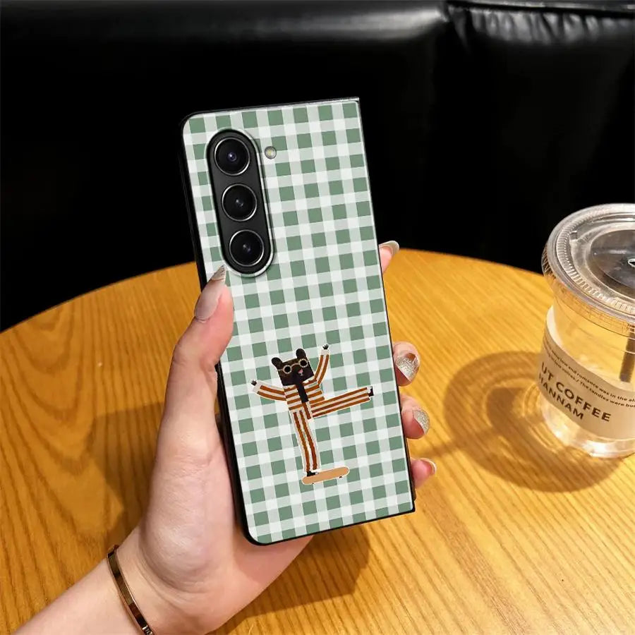 Case for Samsung Galaxy ZFold4 Z Fold 7 6 5 4 3 ZFold3 ZFold5 ZFold7 ZFold6 Back Phone Cover Striped Animal