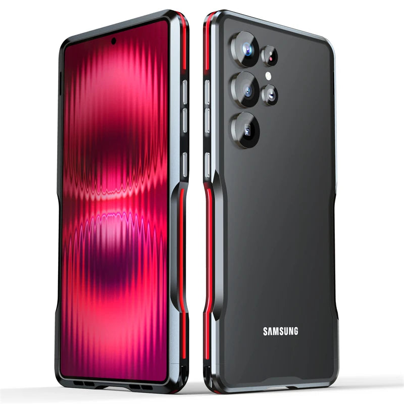 For Samsung Galaxy S25 S24 S23 Ultra Metal Frame Case Aviation Aluminum Alloy Armor Bumper Shockproof Cover for Galaxy S25Ultra