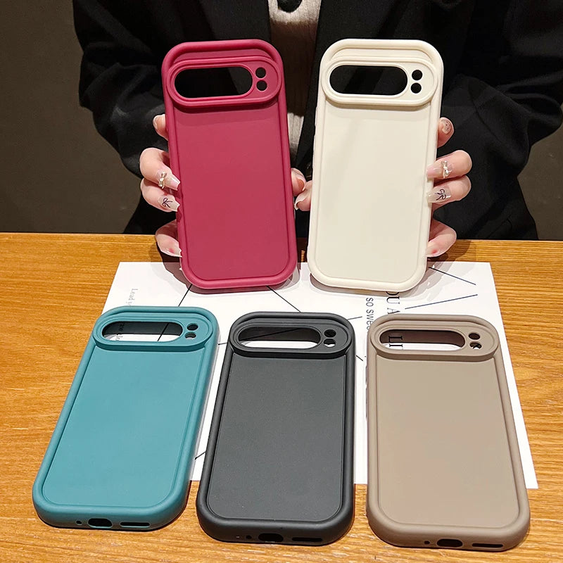 Soft TPU Solid Color Case For Google Pixel 8 Pro 8A Pixel 9 Pro XL Shockproof Silicone Cover For Pixel 8 9 Pro Protector Cases