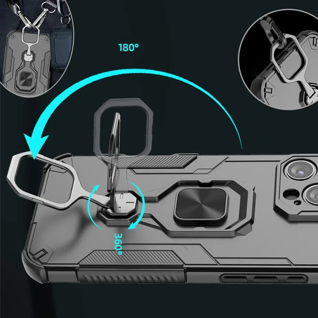 Metal Bracket Case For Motorola Edge 60 Pro 60 Fusion 60 STYLUS Phone Case With Holder Protective Cover Bumper Fundas Coque