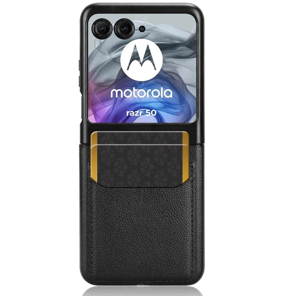 PU Leather Texture Case for Motorola Razr 60 50 Ultra Moto Razr 40 Plus 2024 2023 Cover Card Slots Lightweight Coque Fundas Capa
