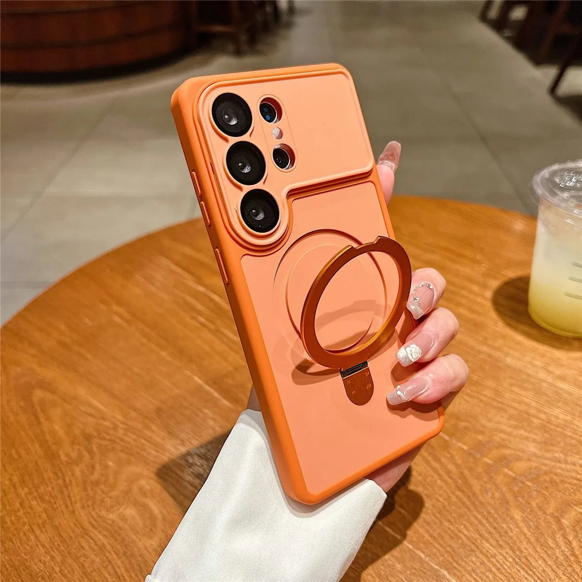 Luxury Bracket Magnetic Ring Holder Case for Samsung Galaxy S26 Ultra Wireless Charging Stand Shockproof Cover for S26 Plus