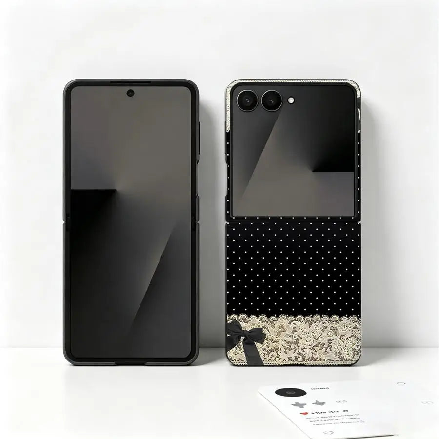 Case for Motorola Razr 70 50 70 Plus 60 Ultra 50/60 Back Phone Cover Luxury Funda Lace Polka Dot Bow