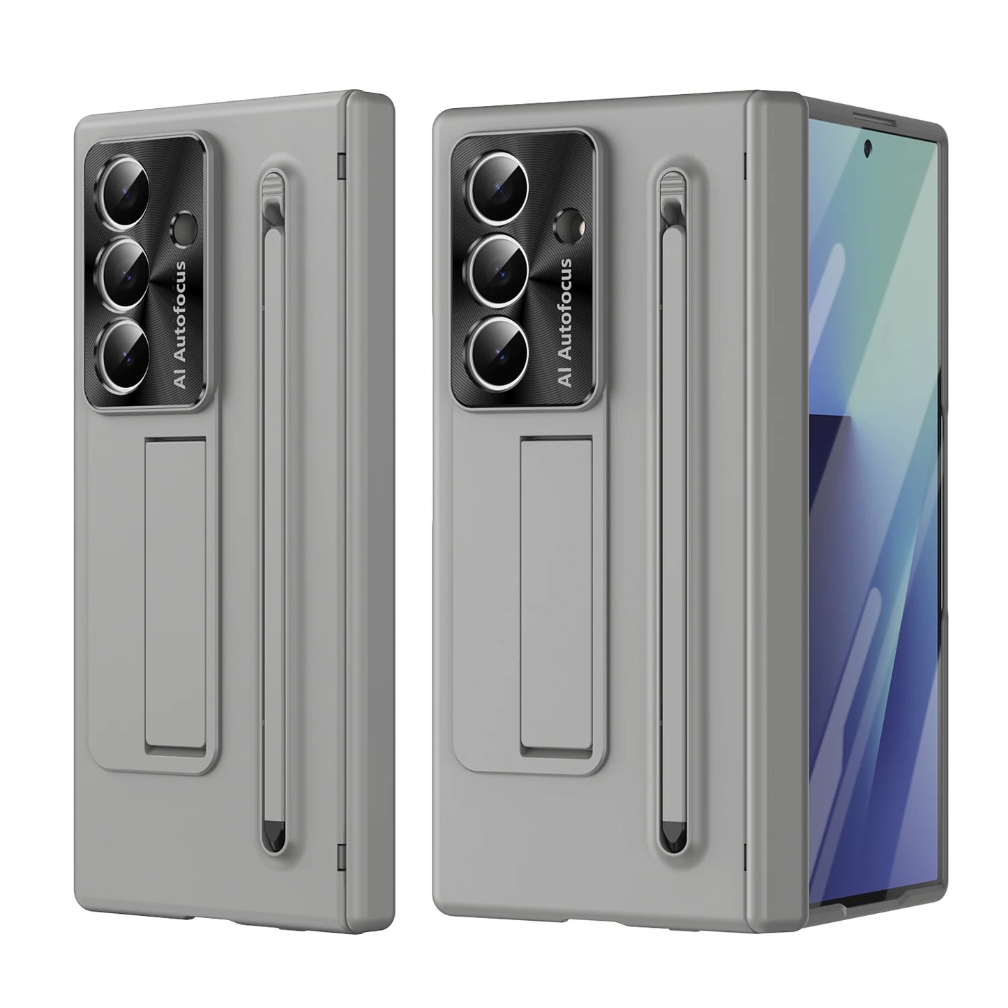 Matte Hard PC Fold7 Fold6 Hinge Phone Case For Samsung Galaxy Z Fold 7 6 Stylus S Pen Holder Bracket  Glass Film Protector Cover