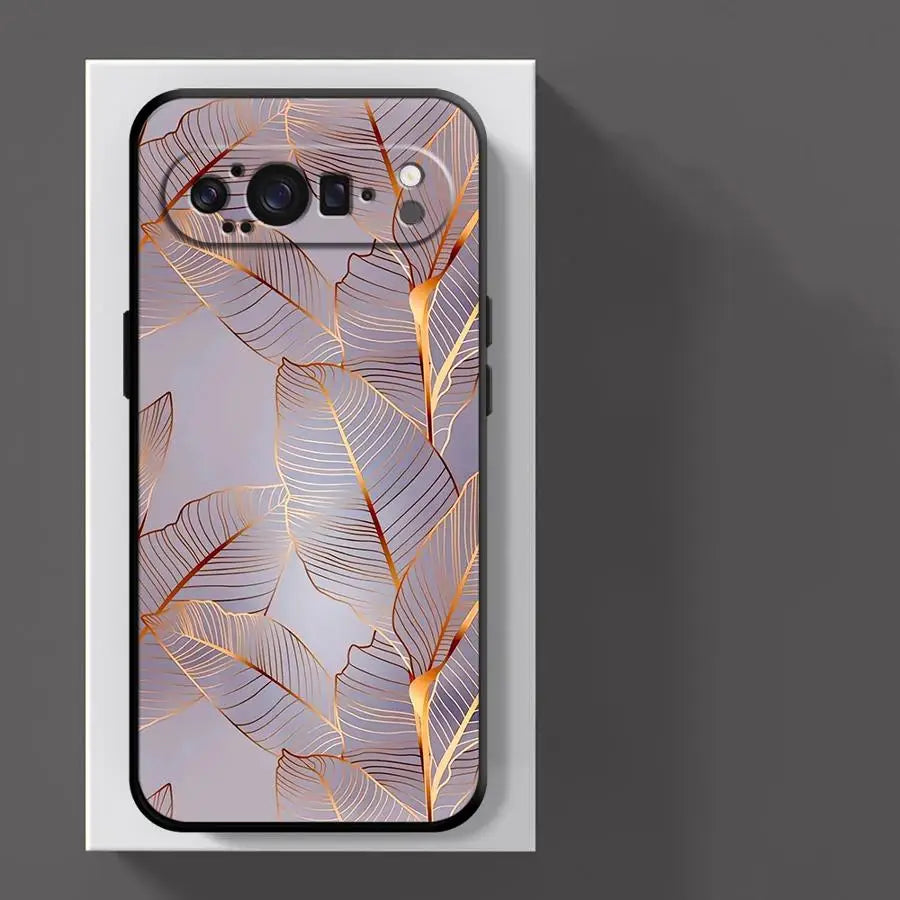 Pink Metallic Flowers Funda Phone Cover Case for Google Pixel 10A 7a 6a 10 9 Pro XL 9a 6 7 8 Pro 8a