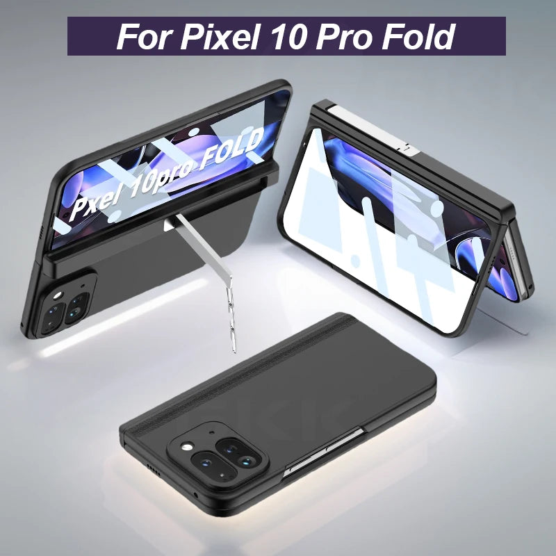Magnetic Hinge Armor Stand Case For Google Pixel 10 9 Pro Fold Front Screen Glass Protective Cover For Pixel 10 Pro Fold Case