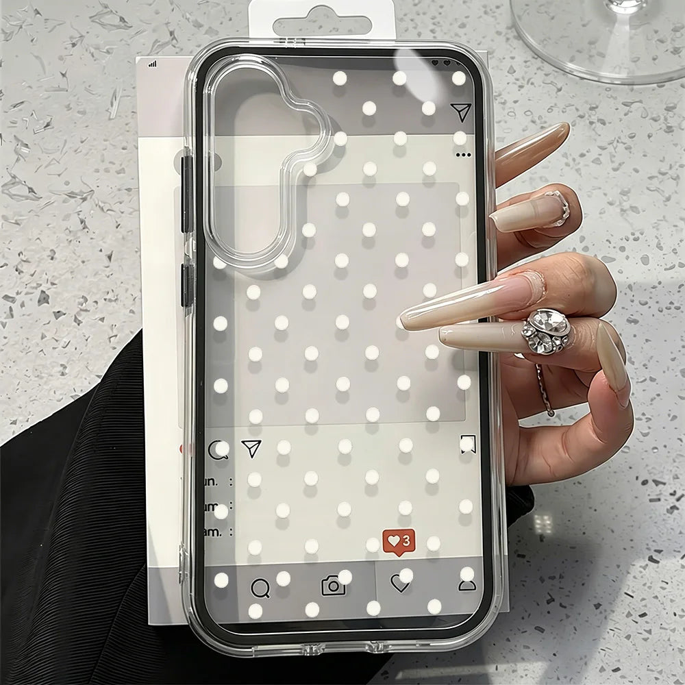 Cute Polka Dot Phone Case For Samsung A56 5g A57 S26 Ultra A55 A35 A34 A25 A07 A16 A37 A17 A53 A06 A05 S23 S24 S25 Glossy Cover