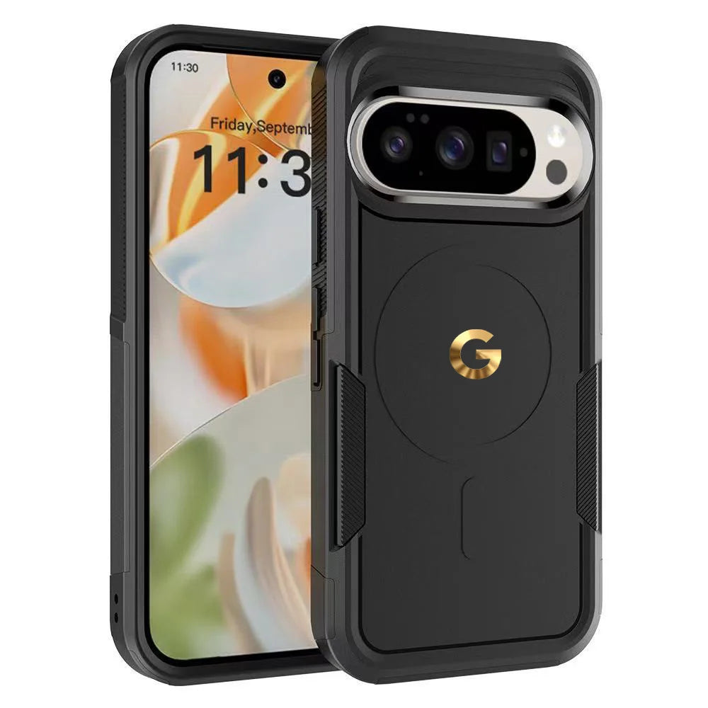 Premium 2IN1 Heavy Armor For Magsafe Magnetic Charging Case For Google Pixel 10 9 Pro XL Shockproof PC+TPU Matte Protector Cover