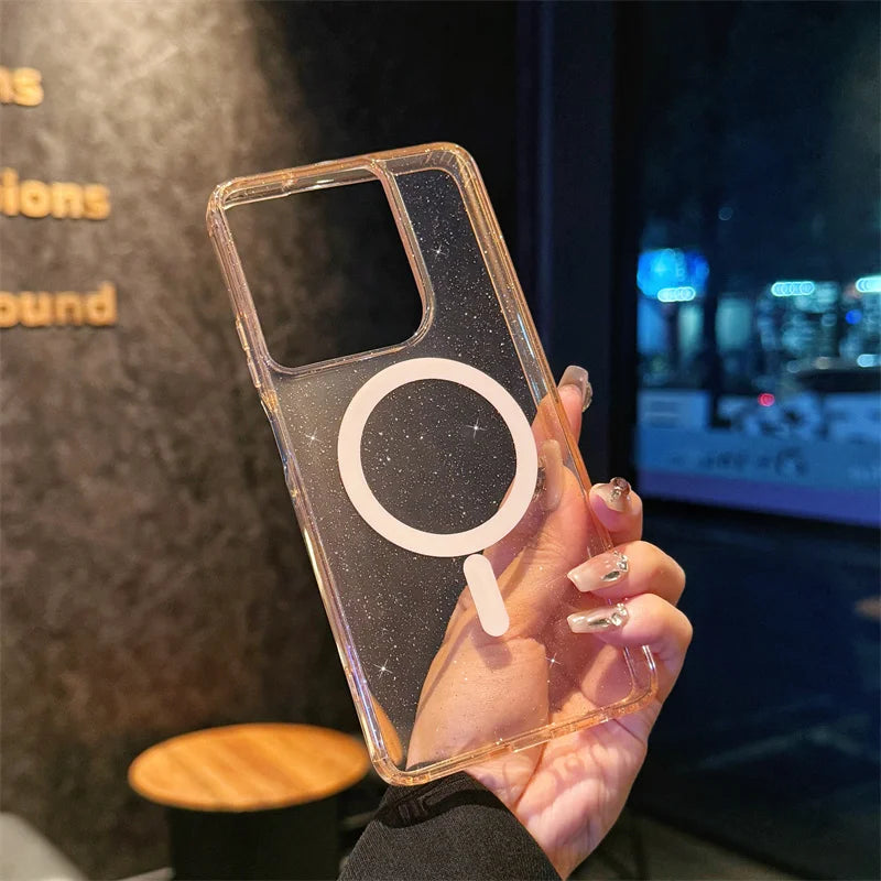 Simple Slim Glitter Bling Wireless Charging Magnetic Case For Motorola Moto G Stylus Powet Play 5G 2024 2025 Soft TPU Back Cover