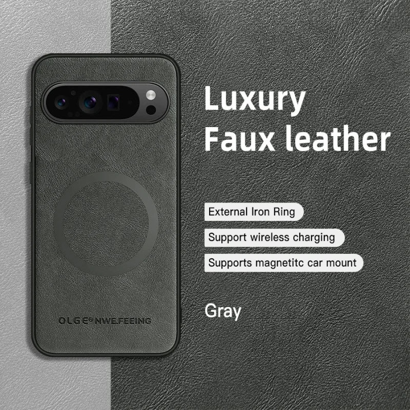 Magnetic Case For Google Pixel 10 9 8 11Pro XL 10A 9A 8A For Magsafe Wireless Charge  Leather Protective Shockproof Phone Case