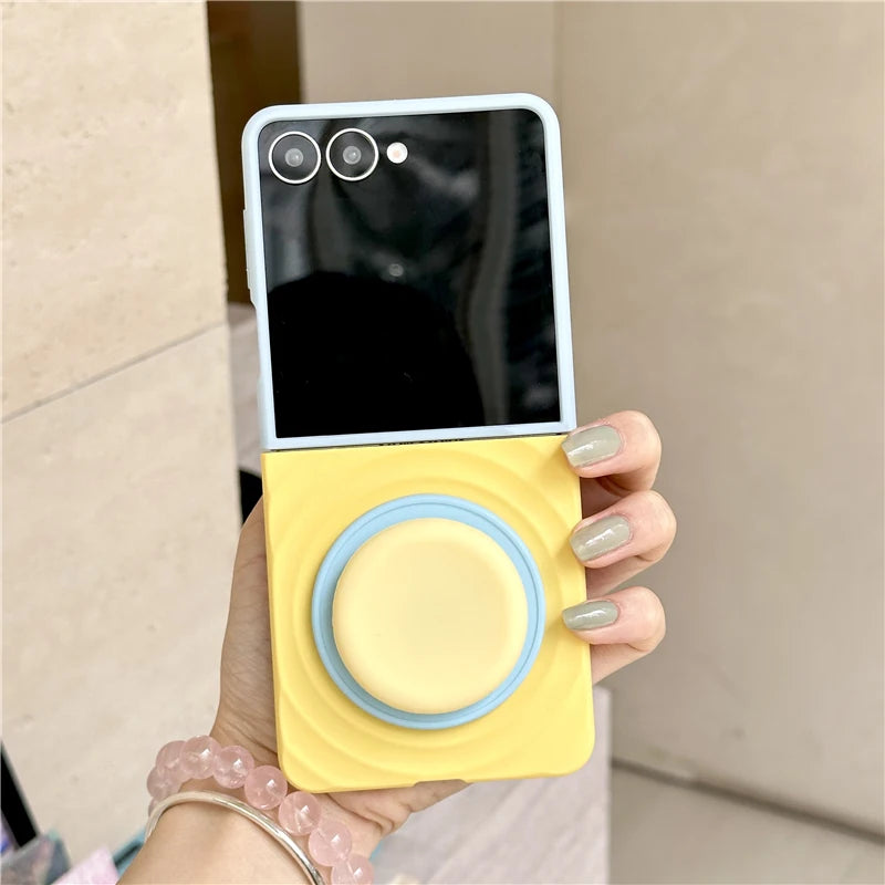 Color Collision Magnetic Phone Case For Samsung Galaxy Z Flip 7 6 5 4 3 Z Flip6 Flip7 Cover with Magsafe Stand Girp Cute Cases