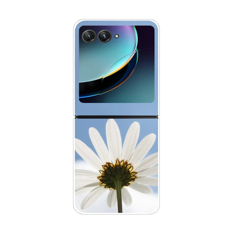 For Motorola Razr 40 Ultra Phone Case Flower Painted Clear Plastic PC Hard Back Cover For Moto Razr 40 Ultra Case 40Ultra 6.9"