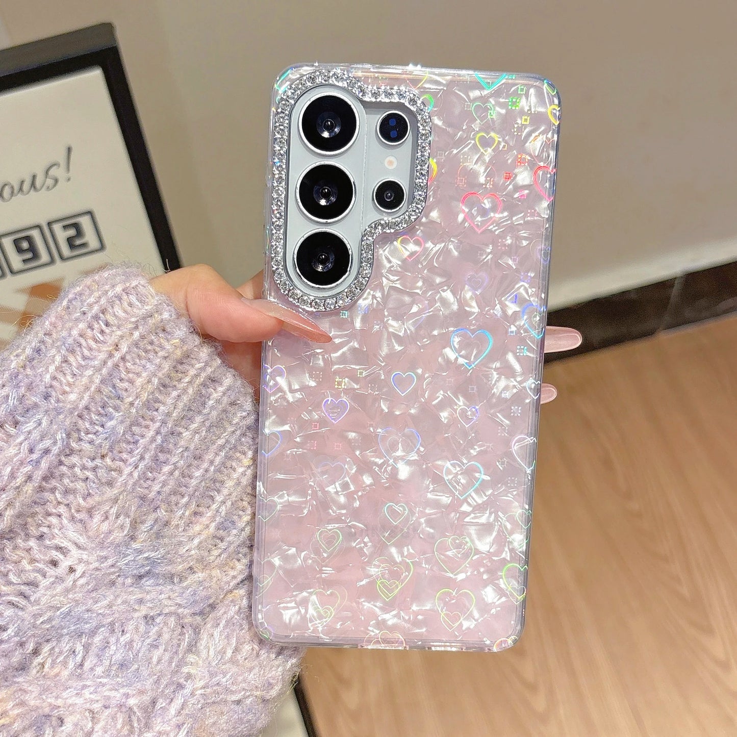 Pearl Butterfly Cover For Samsung Galaxy S26 S25 S24 S23 Ultra Plus FE Edge S26ULTRA Luxury Shining Love Heart Phone Case