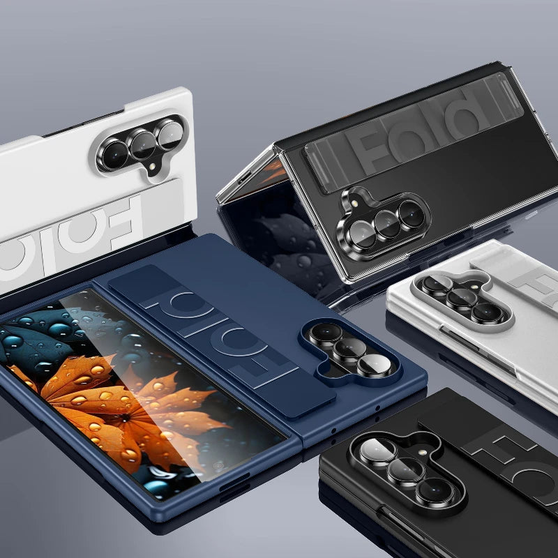 Luxury Wristband Phone Case For Samsung Galaxy Z Fold 7 6 5 4 3 Fold7 ZFold6 ZFold5 5G Folding Wrist Strap Shockproof Back Cover