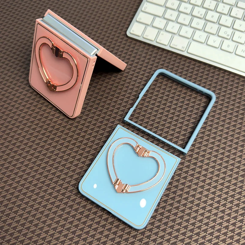 Acrylic Love Bracket Finger Ring Holder Phone Case For Samsung Galaxy Z Flip 7 flip7 Slim Protection Cover