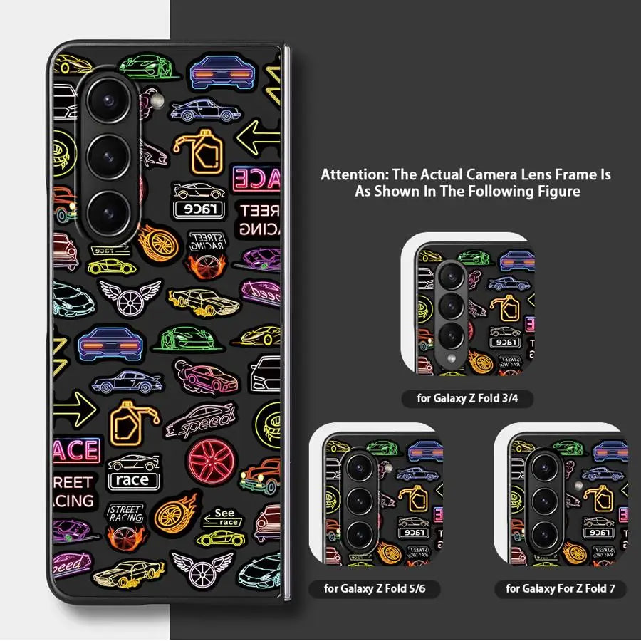 Back Phone Cover Case for Samsung Galaxy Z Fold 8 ZFold5 ZFold6 Z Fold 7 6 5 4 3 ZFold3 ZFold4 ZFold7 Car Sticker Set