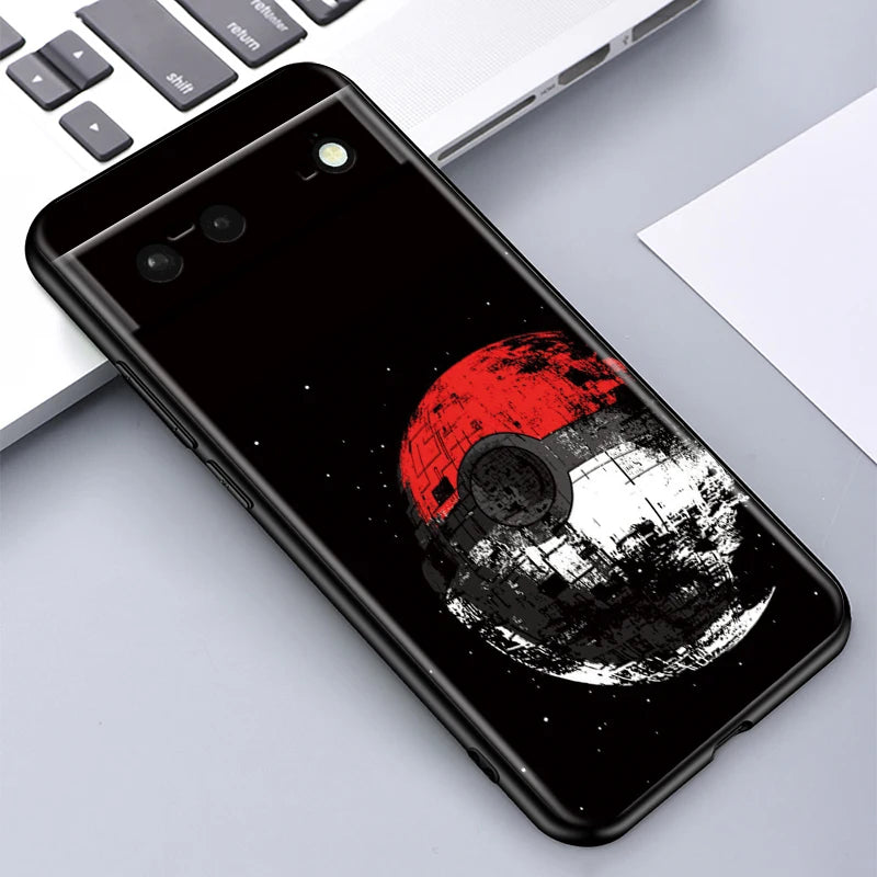 Cartoon P-Pokemon P-Pikachus For Google Pixel 9 8 7A 7 6A 6 5A 5 4 4A XL 5G Black Silicon Shockproof Shell Funda Phone Case