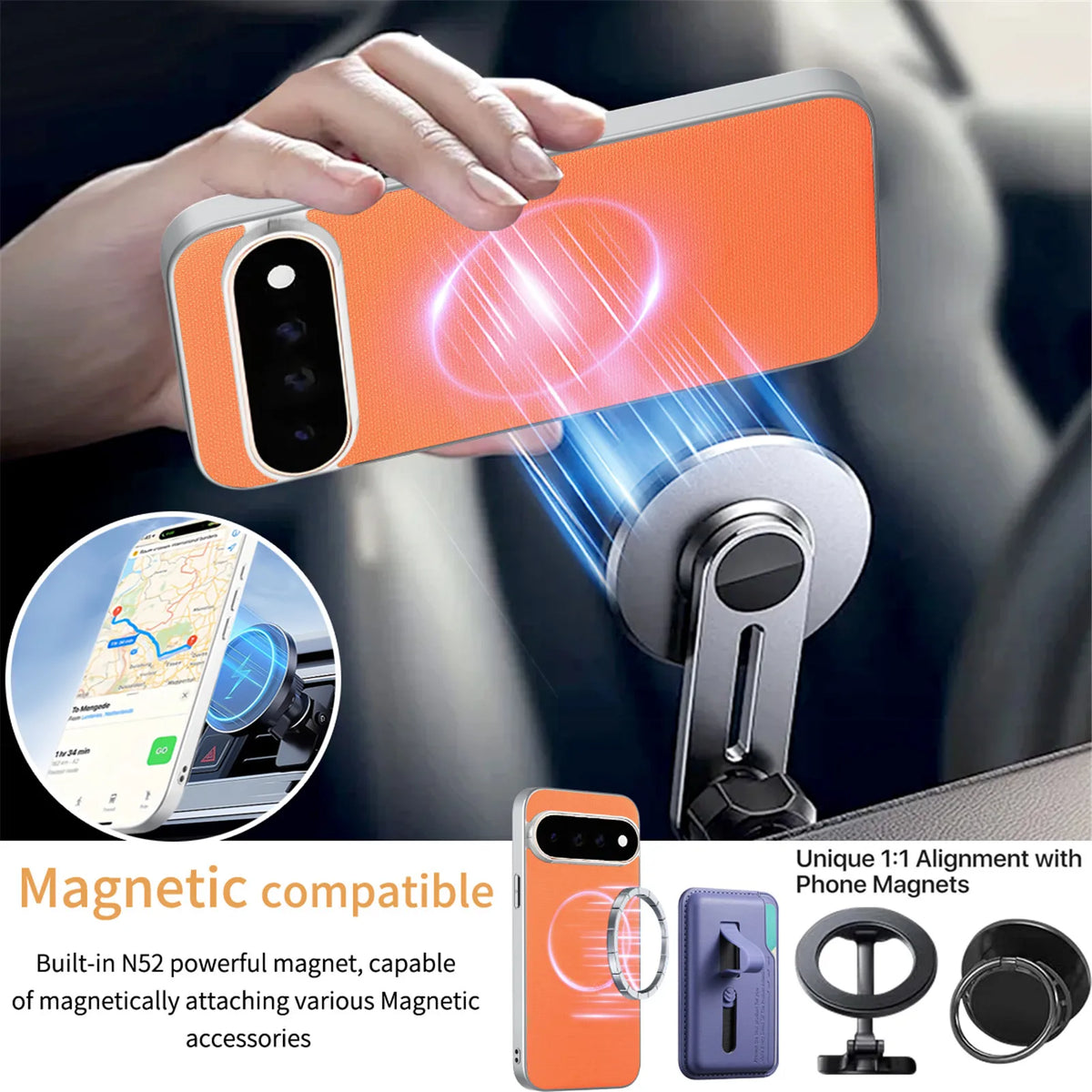Luxury Business Magnetic Texture‌ Skin Feel Leather Phone Case for For Google Pixel 11 Pro XL Shockproof for Magsafe Slim Cover