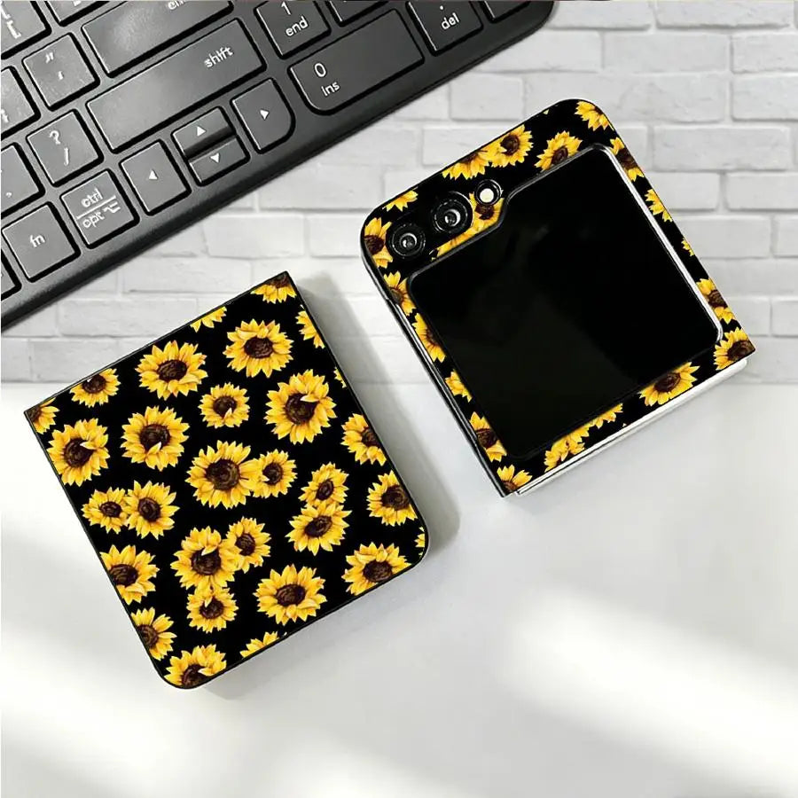 Sunshine Sunflower Case for Samsung Galaxy Flip6 Flip5 Flip3 Z Flip 7 6 5 4 3 Flip7 FE Flip4 Back Phone Cover Funda