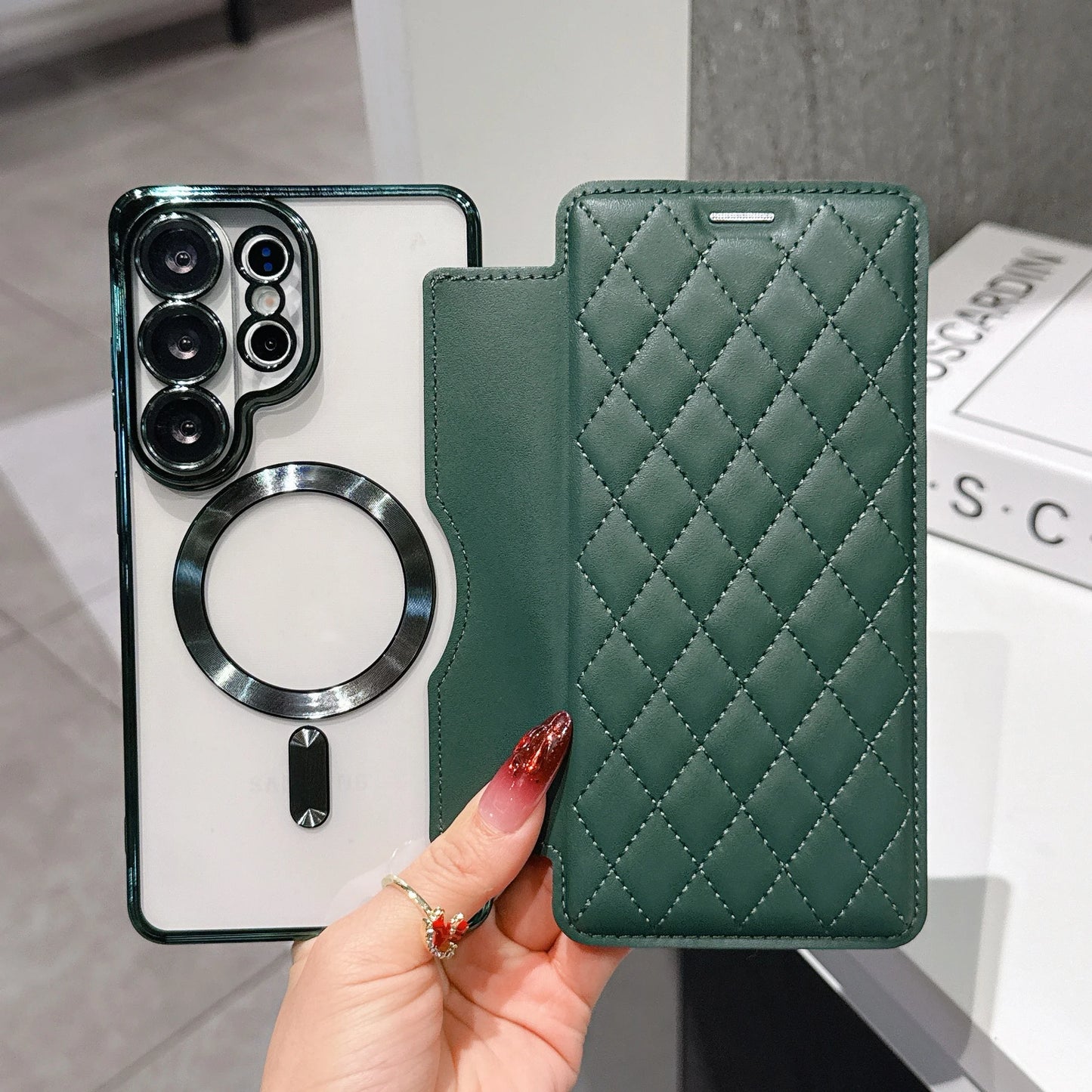 Card Storage Wallet Flip PU Leather Magnetic Case for Samsung Galaxy S26+ S25 S24 S23 FE S22 Ultra Plus A57 A55 Hard Clear Cover