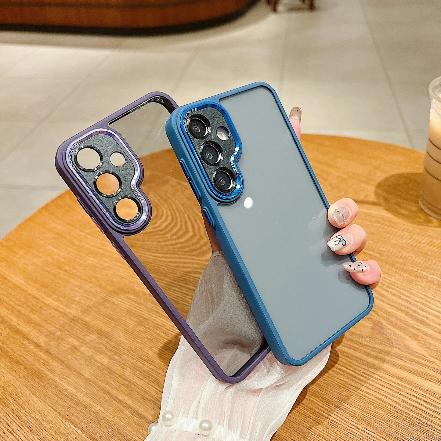 Transparent Acrylic Phone Case For Samsung Galaxy S25 S24 FE S23 Plus Ultra A55 A35 A16 A06 Metal Lens Protector Clear Cover