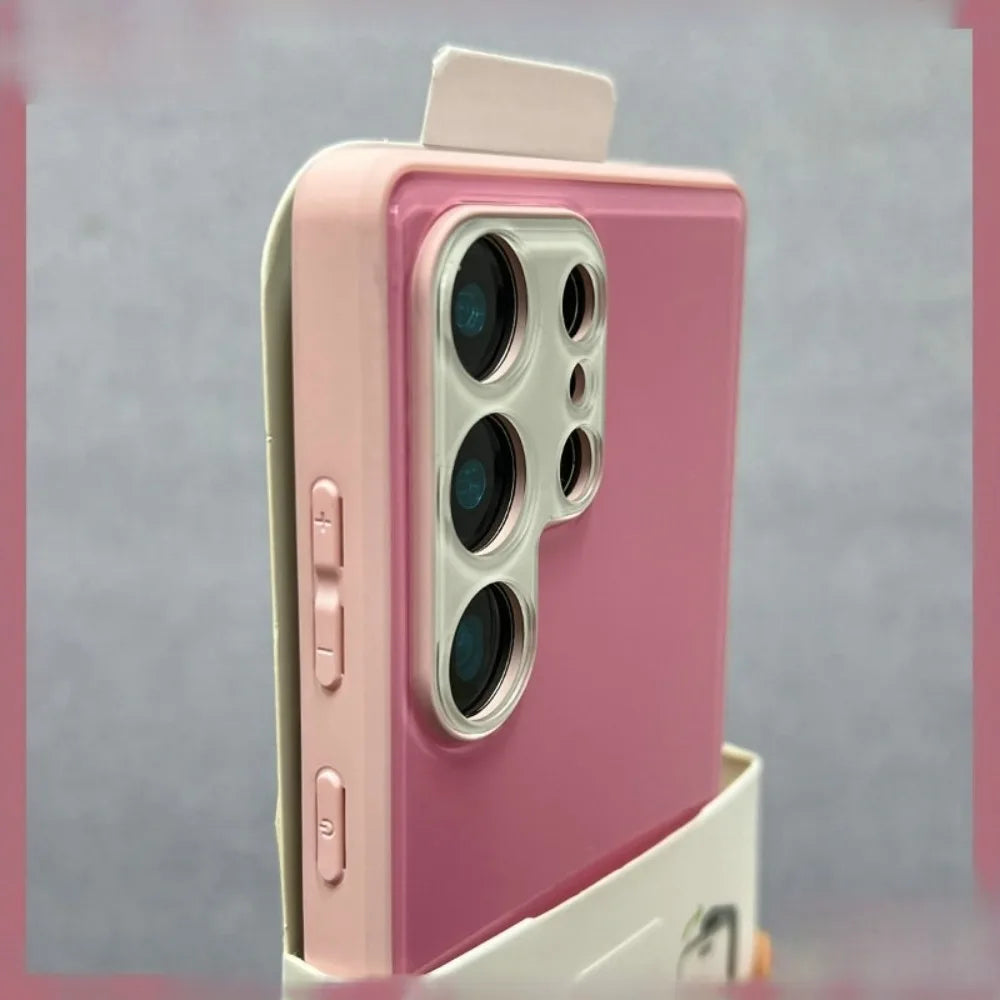 Summer Dopamine Contrast Candy Color For Samsung Galaxy S26 Ultra Plus S25 Ultra S24 All-inclusive Shockproof Bumper Hard Cover