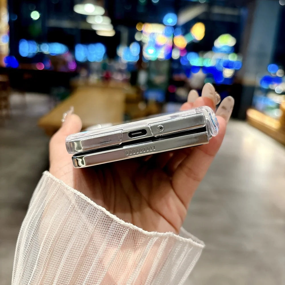 Dreamy Shell Pattern Magnetic Hinge Case For Samsung Galaxy Z Fold 7 6 5 4 5G Wireless Charging Ultra Thin Hard PC Bumper Cover