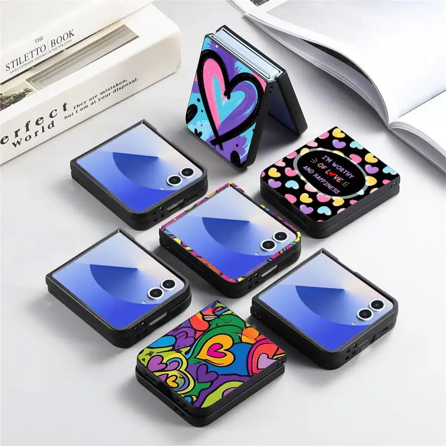 Cover Phone Case for Motorola Razr 70 50 60 Ultra Razr Fold 50/60 70 Plus Colorful Hearts Graffiti