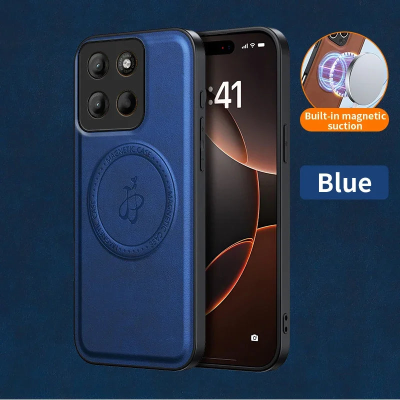 Wireless Charging Magnetic Case for Motorola Moto G56 G86 5G G85 G75 G15 G05 E15 Protective Cover PU Leather Back Shell Fundas